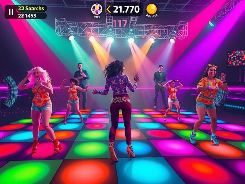 Disco Desi gameplay screenshot showing colorful dance moves
